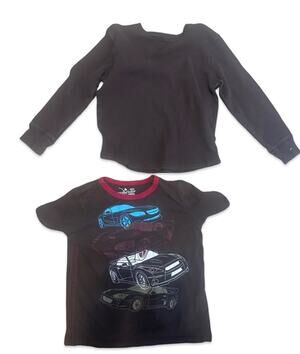 Jumping Beans Shirt Lot Size 7 Brown Thermal &  T-Shirt 2 Pc